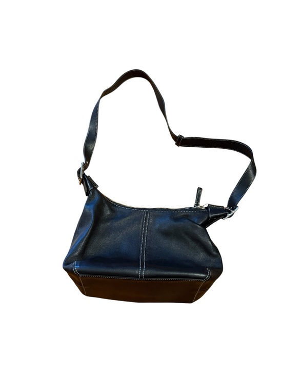 Coach Handbags - Coach black Leather Crossbody Shoulder Bag with White Stitching